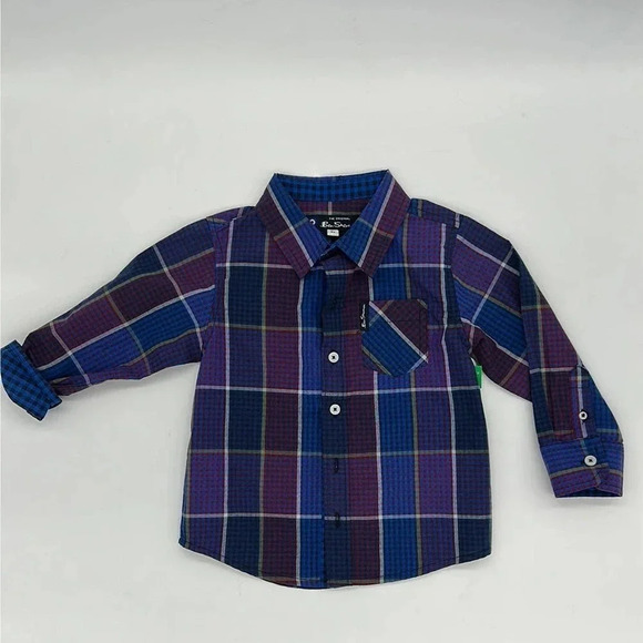 Ben Sherman Boys Button Up Plaid Shirt 2T - Picture 2 of 5